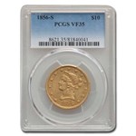 1856-S $10 Liberty Gold Eagle VF-35 PCGS