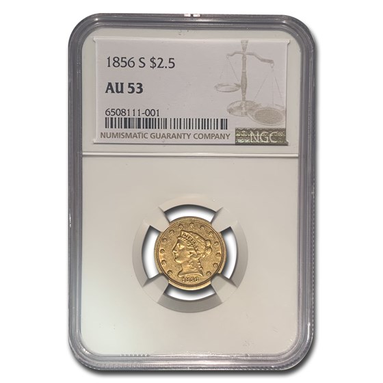1856-S $2.50 Liberty Gold Quarter Eagle AU-53 NGC