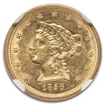 1856-S $2.50 Liberty Gold Quarter Eagle AU-58 NGC