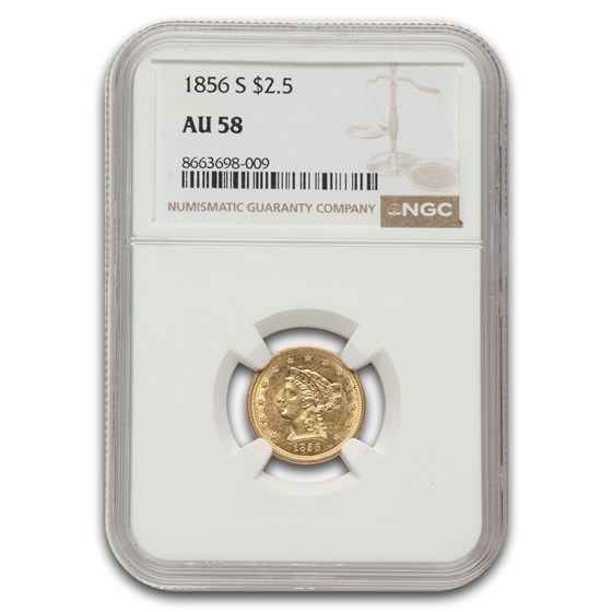 1856-S $2.50 Liberty Gold Quarter Eagle AU-58 NGC