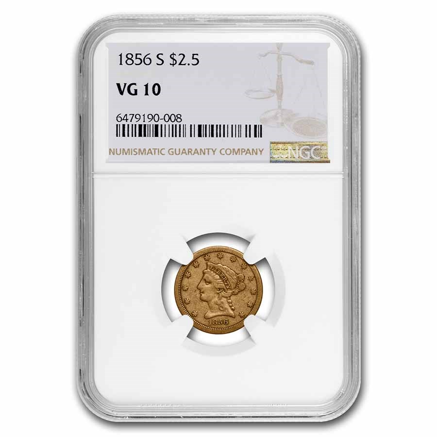 1856-S $2.50 Liberty Gold Quarter Eagle VG-10 NGC