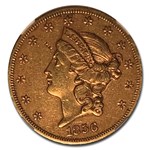 1856-S $20 Liberty Gold Double Eagle AU-53 NGC