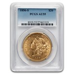 1856-S $20 Liberty Gold Double Eagle AU-55 PCGS