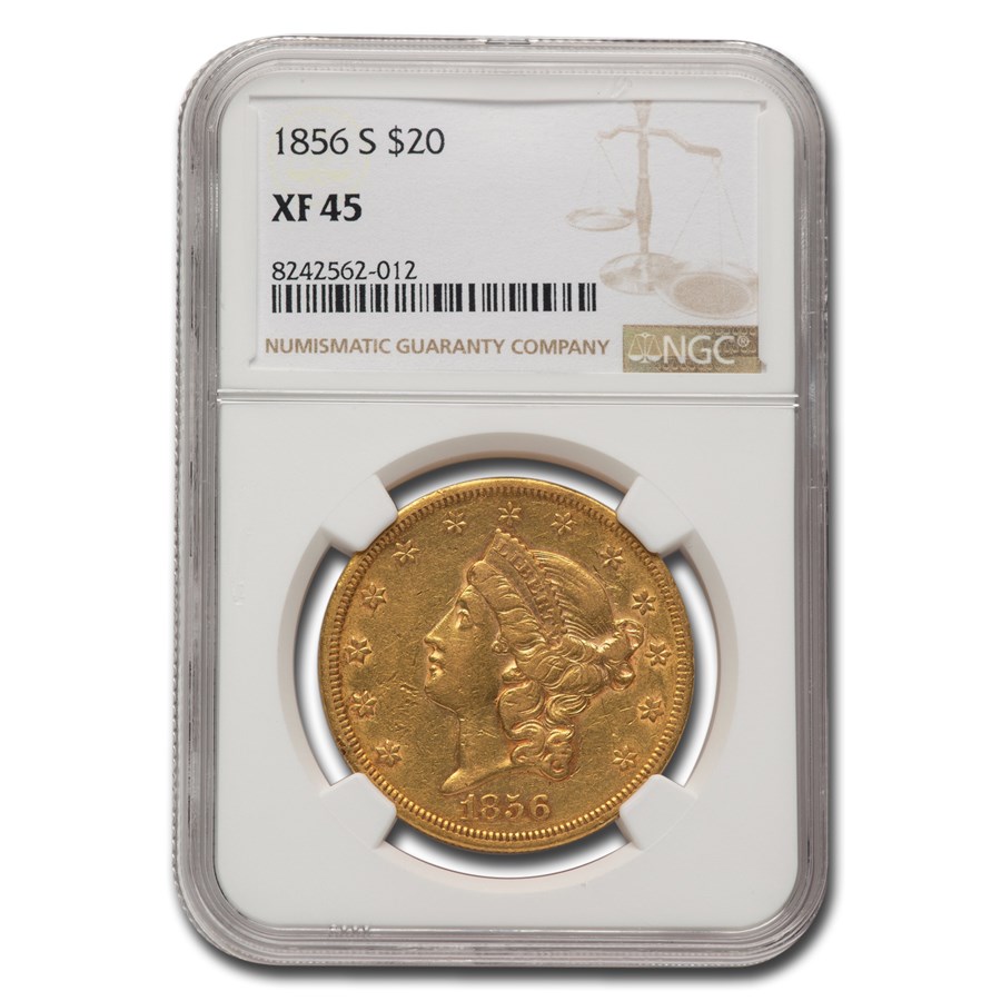1856-S $20 Liberty Gold Double Eagle XF-45 NGC