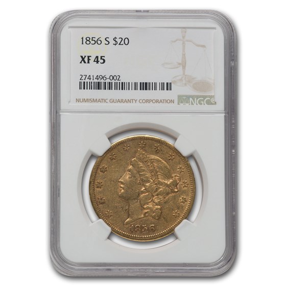 1856-S $20 Liberty Gold Double Eagle XF-45 NGC