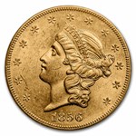 1856-S $20 Liberty Gold SS Central America AU-58 PCGS (No Serif)