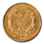 1856-S $3 Gold Princess MS-62 PCGS