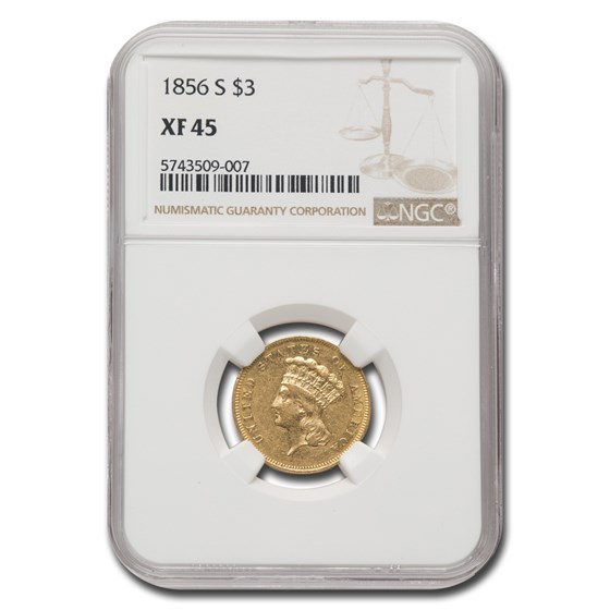 1856-S $3 Gold Princess XF-45 NGC 1856-S $3 Gold Princess XF-45 NGC