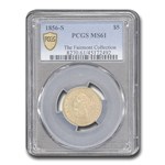 1856-S $5 Liberty Gold Half Eagle MS-61 PCGS