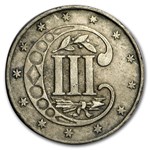 1856 Three Cent Silver XF