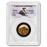 1857/0 $10 49er Horseman .906 Fine Cal Gold PCGS w/ Nuggets