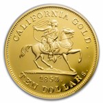 1857/0 $10 49er Horseman .906 Fine Cal Gold PCGS