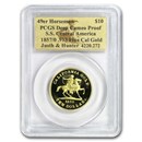 1857/0 $10 49er Horseman .913 Fine Cal Gold PCGS