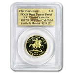 1857/0 $10 49er Horseman .913 Fine Cal Gold PCGS