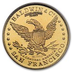 1857/0 $10 49er Horseman .931 Fine Cal Gold PCGS (Box & COA)