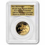 1857/0 $10 49er Horseman .931 Fine Cal Gold PCGS (Box & COA)