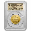 1857/0 $10 49er Horseman .935 Fine Cal Gold PCGS