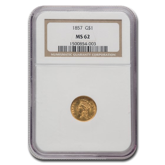 1857 $1.00 Indian Head Gold MS-62 NGC 1857 $1.00 Indian Head Gold MS-62 NGC