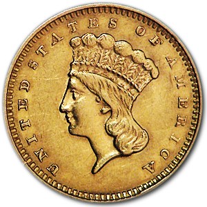 1857 $1 Indian Head Gold Dollar AU 1857 $1 Indian Head Gold Dollar AU
