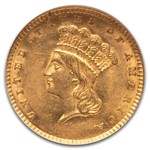 1857 $1 Indian Head Gold MS-61 NGC
