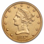 1857 $10 Liberty Gold Eagle AU-50 NGC