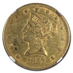 1857 $10 Liberty Gold Eagle AU-55 NGC