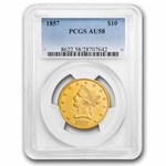1857 $10 Liberty Gold Eagle AU-58 PCGS