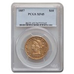 1857 $10 Liberty Gold Eagle XF-45 PCGS
