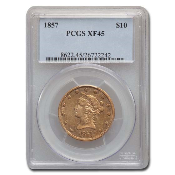 1857 $10 Liberty Gold Eagle XF-45 PCGS 1857 $10 Liberty Gold Eagle XF-45 PCGS