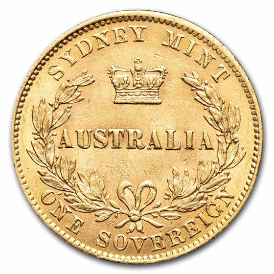 1857-1870 Australia Gold Sovereign Victoria Sydney Mint AU 1857-1870 Australia Gold Sovereign Victoria Sydney Mint AU