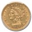 1857 $2.50 Liberty Gold Quarter Eagle AU-55 PCGS