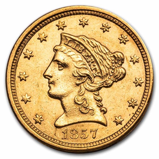 1857 $2.50 Liberty Gold Quarter Eagle AU 1857 $2.50 Liberty Gold Quarter Eagle AU