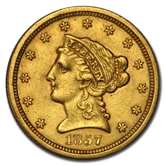 1857 $2.50 Liberty Gold Quarter Eagle XF Details (Cleaned) 1857 $2.50 Liberty Gold Quarter Eagle XF Details (Cleaned)