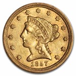 1857 $2.50 Liberty Gold Quarter Eagle XF