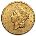 1857 $20 Liberty Gold Double Eagle AU