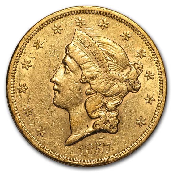 1857 $20 Liberty Gold Double Eagle AU 1857 $20 Liberty Gold Double Eagle AU