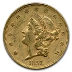 1857 $20 Liberty Gold Double Eagle XF-45 PCGS
