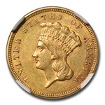 1857 $3 Gold Princess AU-55 NGC