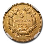 1857 $3 Gold Princess AU-55 NGC