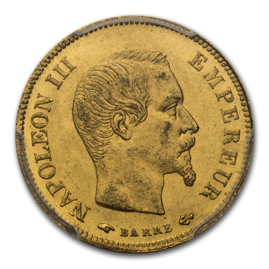 Buy 1857-A France Gold 10 Francs Napoleon III MS-63 PCGS | APMEX