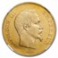 1857-A France Gold 100 Francs Napoleon III AU-58 NGC