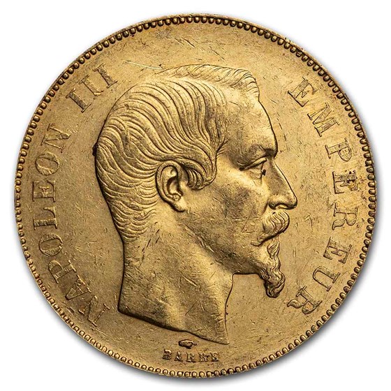 1857-A France Gold 50 Francs Napoleon III AU 1857-A France Gold 50 Francs Napoleon III AU
