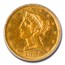 1857-C $5 Liberty Gold Half Eagle MS-63 PCGS