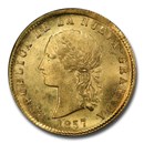 1857 Colombia Gold 10 Pesos MS67 PCGS