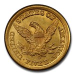 1857-D $5 Liberty Gold Half Eagle MS-62 PCGS CAC