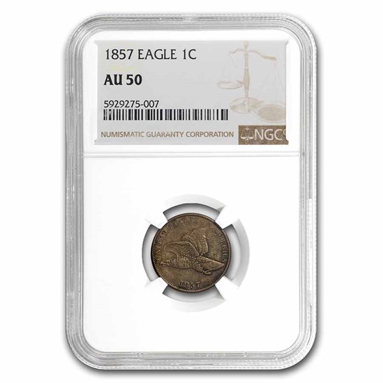 1857 Flying Eagle Cent AU-50 NGC 1857 Flying Eagle Cent AU-50 NGC