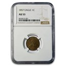 1857 Flying Eagle Cent AU-53 NGC