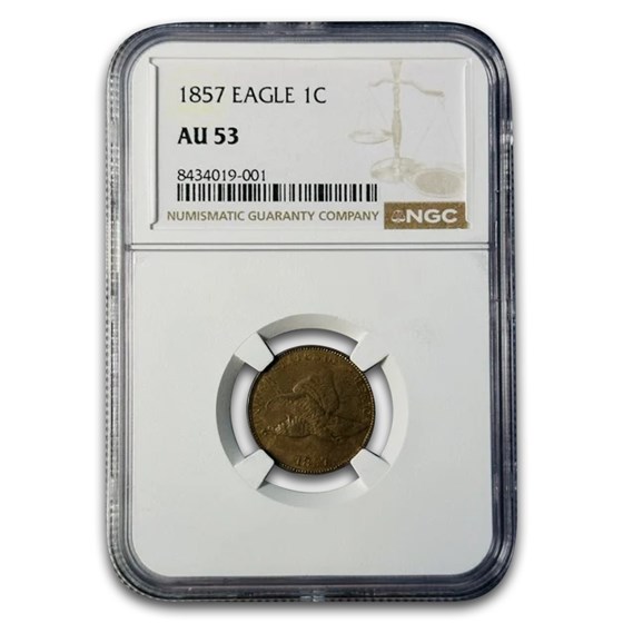 1857 Flying Eagle Cent AU-53 NGC