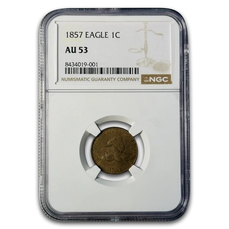 1857 Flying Eagle Cent AU-53 NGC