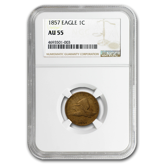 1857 Flying Eagle Cent AU-55 NGC 1857 Flying Eagle Cent AU-55 NGC